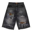 BLACK NAUTICAL TREASURE MAP DESTROYED JORTS