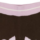 PINK/BROWN IRIS KNIT CROPPED SHORTS