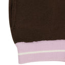 PINK/BROWN IRIS KNIT CROPPED SHORTS