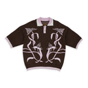 BROWN IRIS KNIT POLO SHIRT
