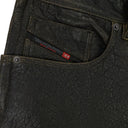 BROWN P-KOOMAN WITH LOGO BUCKLE LEATHER PANTS