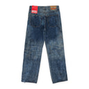 BLUE SIDE ZIP RELAXED JEANS