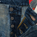 BLUE SIDE ZIP RELAXED JEANS