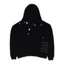 BLACK WAFFLE PULLOVER HOODIE