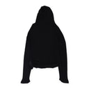 BLACK MESH LONG SLEEVE HOODIE
