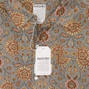 GREEN ORIENTAL PATTERN RAYON BUTTON-DOWN SHIRT