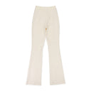 WHITE STRETCH TAILORED STRAIGHT TROUSERS