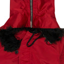 RED WITH FUR LEATHER JACKET