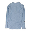 BLUE LINEN BUTTON-DOWN SHIRT