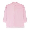 PINK OVERSIZE COTTON SILK DARLING BUTTON-DOWN SHIRT