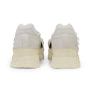 WHITE RIDGED TEXTURE SNEAKERS