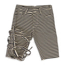 BLACK/WHITE STRIPED JEAN SHORTS
