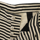 BLACK/WHITE STRIPED JEAN SHORTS