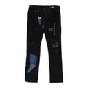 BLACK PRINTED SKINNY JEANS