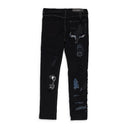 BLACK PRINTED SKINNY JEANS