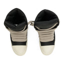 BLACK JUMBO LACE PADDED LEATHER SNEAKERS