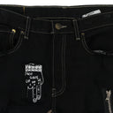 BLACK PRINTED SKINNY JEANS