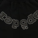 BLACK OG WEB V2 RHINESTONE SHORTS