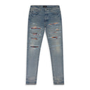 CLAY INDIGO PLAID THRASHER JEANS