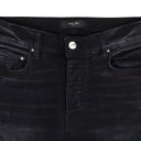 AGED BLACK HIBISCUS ARTPATCH JEANS