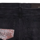 AGED BLACK HIBISCUS ARTPATCH JEANS