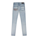 LIGHT INDIGO HIBISCUS ARTPATCH JEANS