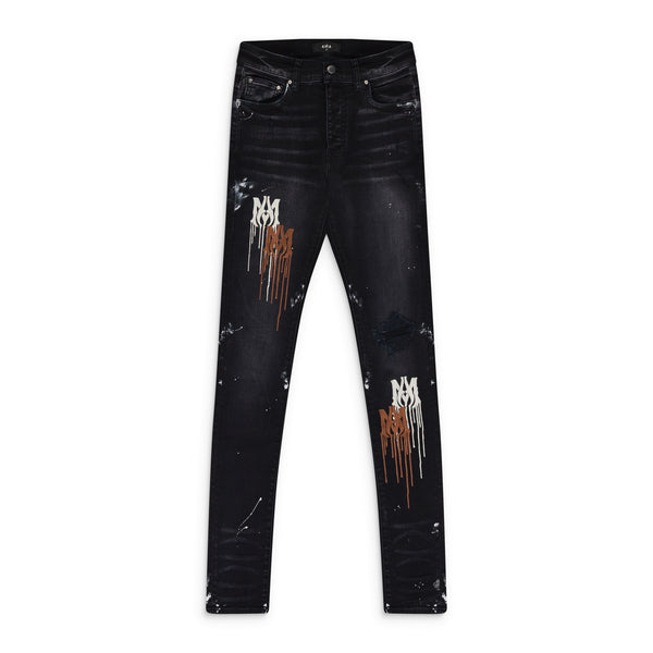 AGED BLACK MA DRIP JEANS