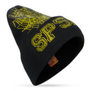 BLACK GOLD RHINESTONE WEB BEANIE
