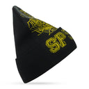 BLACK GOLD RHINESTONE WEB BEANIE