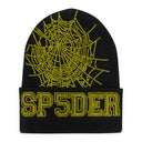 BLACK GOLD RHINESTONE WEB BEANIE