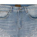 BLUE FIREWORKS WASH DENIM STRAIGHT-FIT JEANS