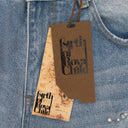 BLUE FIREWORKS WASH DENIM STRAIGHT-FIT JEANS