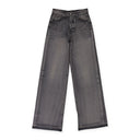 AGED BLACK HIGH RISE WIDE LEG JEANS
