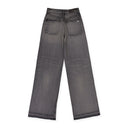 AGED BLACK HIGH RISE WIDE LEG JEANS