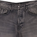 AGED BLACK HIGH RISE WIDE LEG JEANS