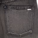 AGED BLACK HIGH RISE WIDE LEG JEANS