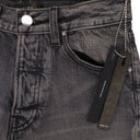 AGED BLACK HIGH RISE WIDE LEG JEANS
