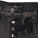 AGED BLACK HIGH RISE WIDE LEG JEANS
