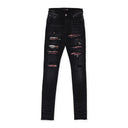 AGED BLACK TIE DYE BANDANA THRASHER JEANS