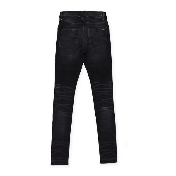AGED BLACK TIE DYE BANDANA THRASHER JEANS