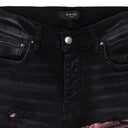 AGED BLACK TIE DYE BANDANA THRASHER JEANS