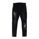 AGED BLACK MA STENCIL JEANS