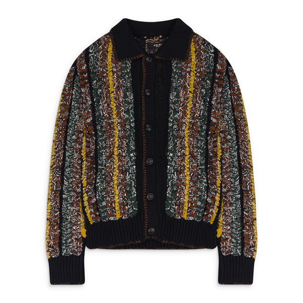 BLACK BRAIDED BANDANA BUTTON-UP SHIRTS
