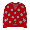 RED MOHAIR POLKA DOT CARDIGAN