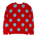 RED MOHAIR POLKA DOT CARDIGAN