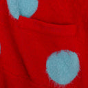 RED MOHAIR POLKA DOT CARDIGAN