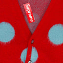 RED MOHAIR POLKA DOT CARDIGAN