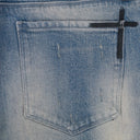 BLUE LIGHT WASH DISTRESSED SKINNY JEANS