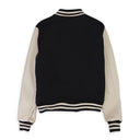 BLACK VINTAGE APPLIQUE VARSITY JACKET