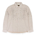 WHITE FIREWORKS BEADED DIAMOND BUTTON-DOWN SHIRT